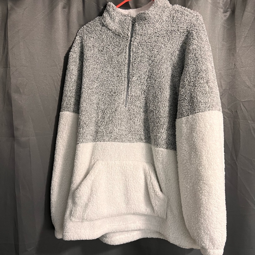 Fuzzy quarter zip
